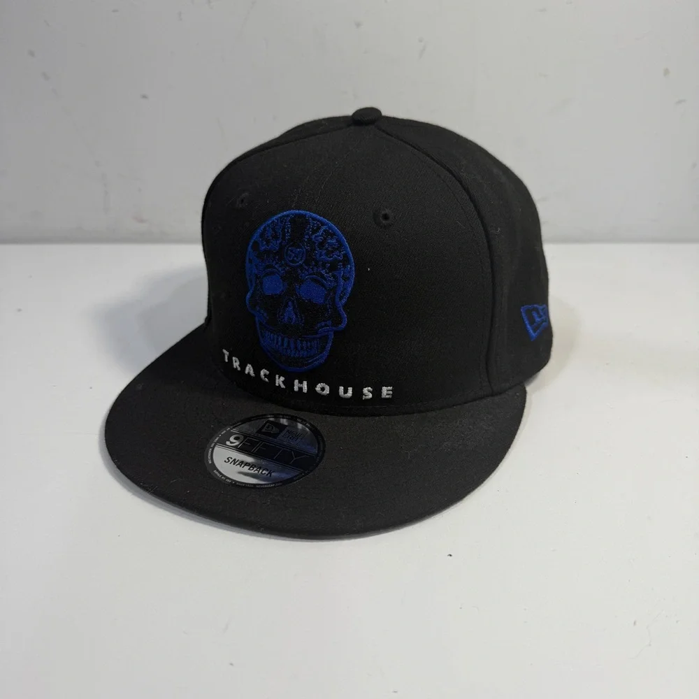 New Era TrackHouse NASCAR Cap Hat Snap Back Blue Black Skull 99 Logo
